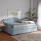 Baxton Studio Freda Blue Velvet and Button Tufted Full Size Daybed with Trundle 164-10408 - alternate 2